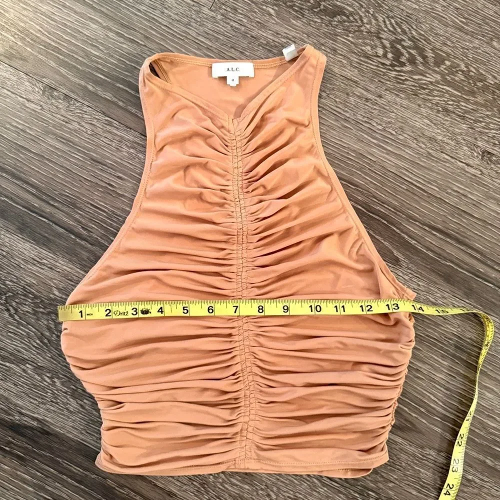 A.L.C. Adrienne Sleeveless Ruched Crop Top